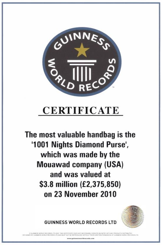 The Mouawad 1001 Nights Diamond Purse World Records MOUAWAD